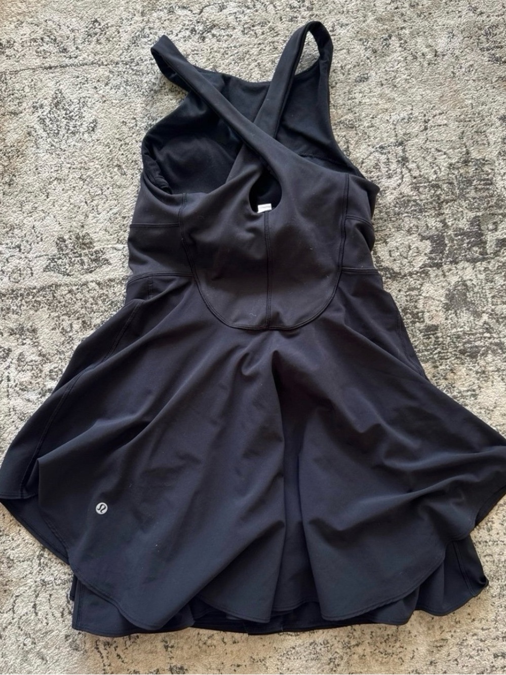 Lululemon black Court Crush tennis dress (with built in shorts) Size 6